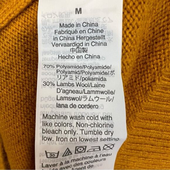 J. Crew Lambswool Blended Fabric Crewneck Sweater Mustard Size Medium NWT - Picture 5 of 12